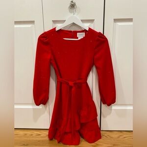 Girls Formal Red Dress With Silver Sparkles, size 10